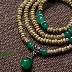 Mini Star and Moon Bodhi Bracelet with Green Agate Accent – 3×5mm