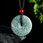 Carved Jade Peace Buckle Pendant – A-Grade Jadeite, Symbol of Peace & Safety