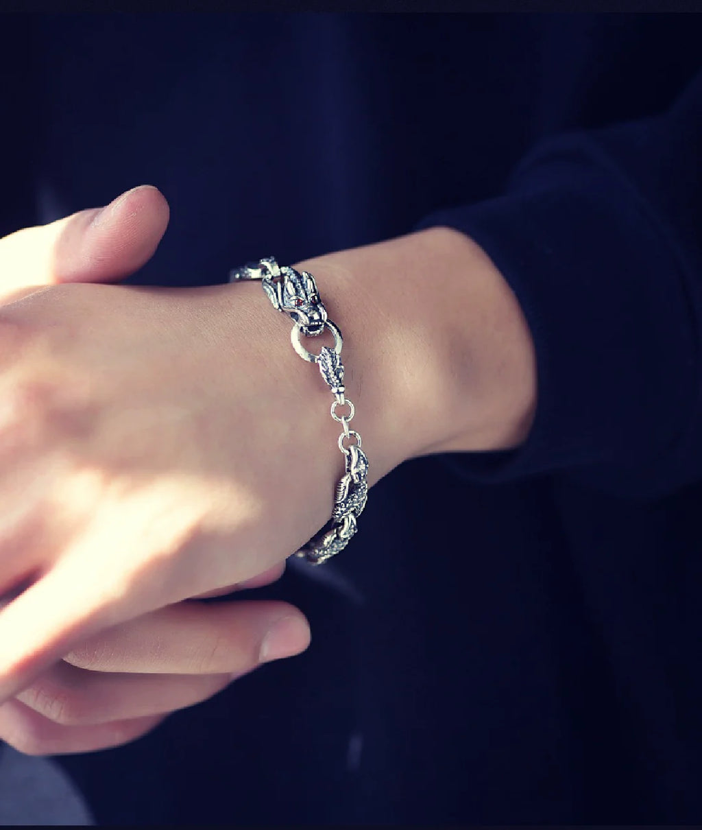Buddha3bodhi S925 Silver Bracelet Dragon Bone Bracelet