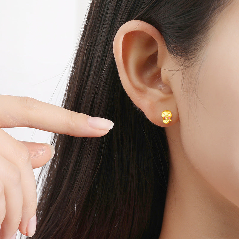 Women’s S925 Silver Chinese 12 Zodiac Earrings, Year of the Horse Lucky Jewelry