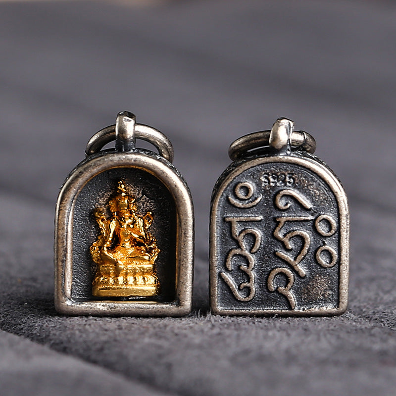 S925 Silver Four Buddhas Silver Gold Plated DIY Jewelry Accessories