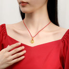 Year of the Horse Chinese Zodiac Red String Necklace – Handwoven Luck Amulet
