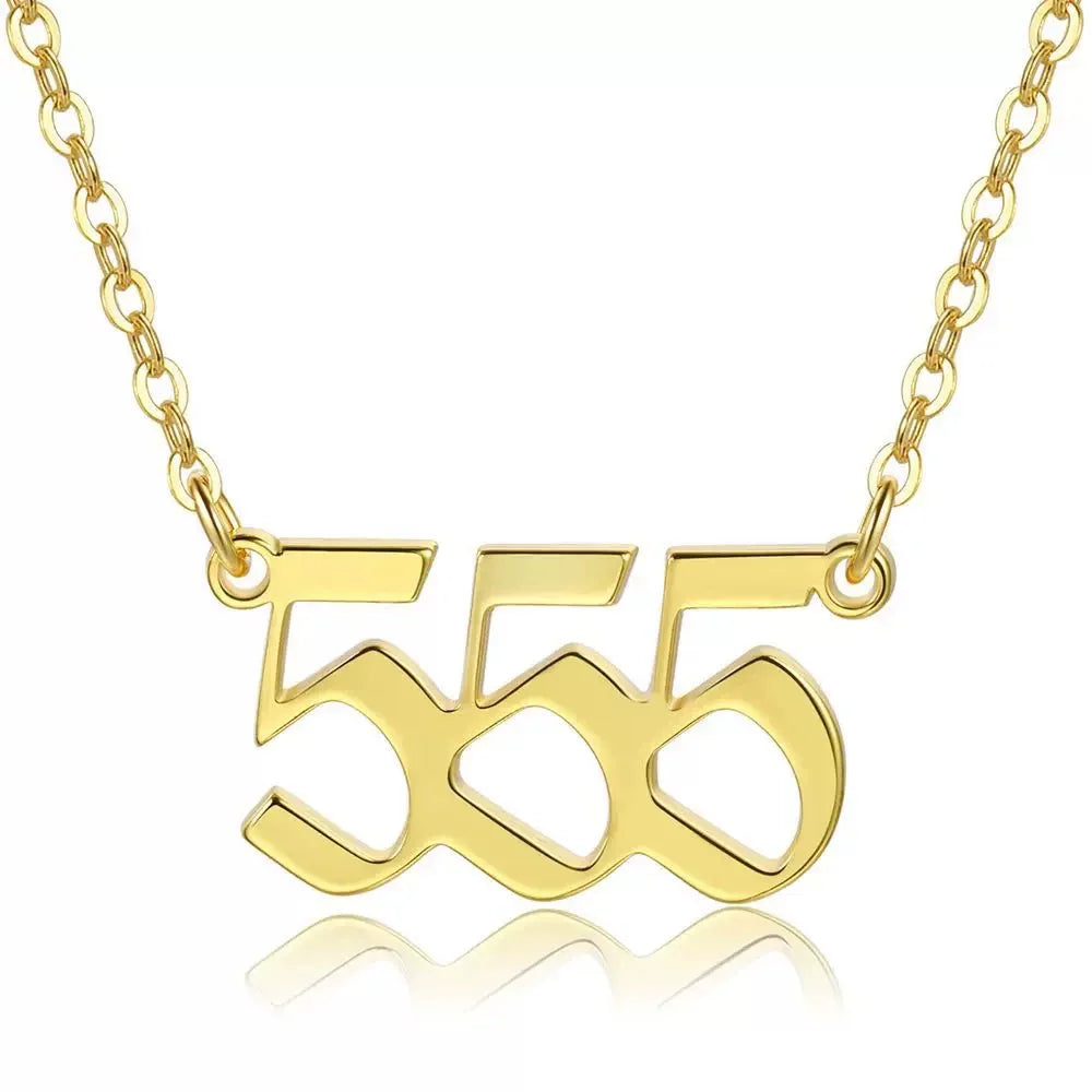 Angel Number Zircon Gold-Plated Necklace – Handmade & Radiantly Divine