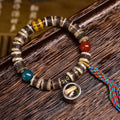 Tibetan Yak Bone Bracelet with Agate Dzi Beads & Snow Baga Beads – Handcrafted Tibetan-Style Bracelet