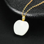 Natural Aged Hetian White Jade Small Apple Pendant for Women