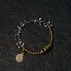 White Quartz & Brass Single-Strand Bracelet – Calm & Clarity for Women