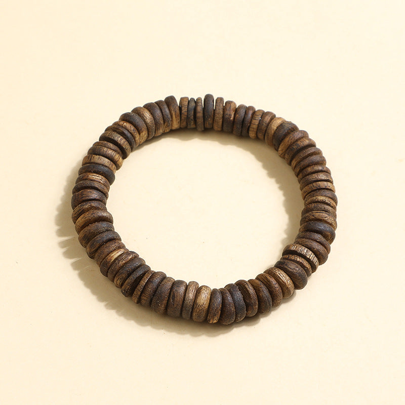 Natural Hainan Agarwood Tablets Bead Bracelet
