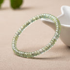Natural Transparent Prehnite Bracelet Fresh Green Barrel Beads for Women