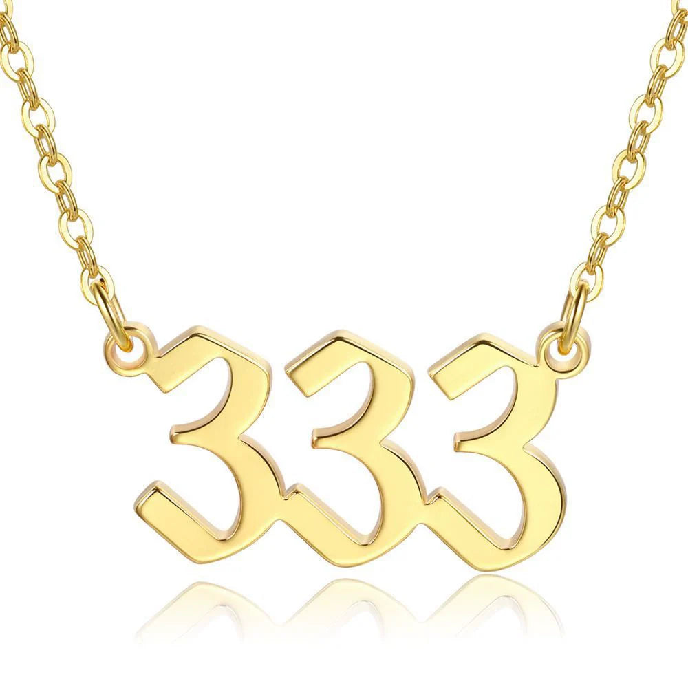 Angel Number Zircon Gold-Plated Necklace – Handmade & Radiantly Divine