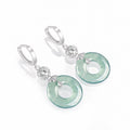Natural A-Grade Blue Water Jadeite Hoop Earrings – S925 Silver, Ice-Type Jade, High-End Fashion for Women