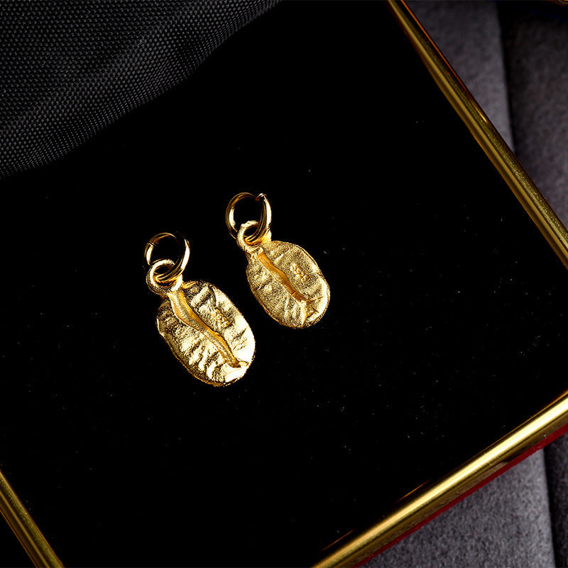 S925 Silver, Coffee Bean Gold Bean Silver Gold Plated DIY Jewelry Accessories