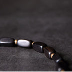Double-Layer Ebony Wood Bracelet for Protection, Strength & Wisdom