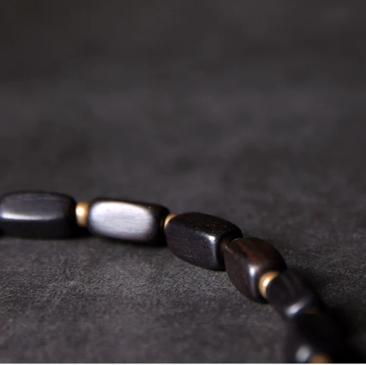 Double-Layer Ebony Wood Bracelet for Protection, Strength & Wisdom
