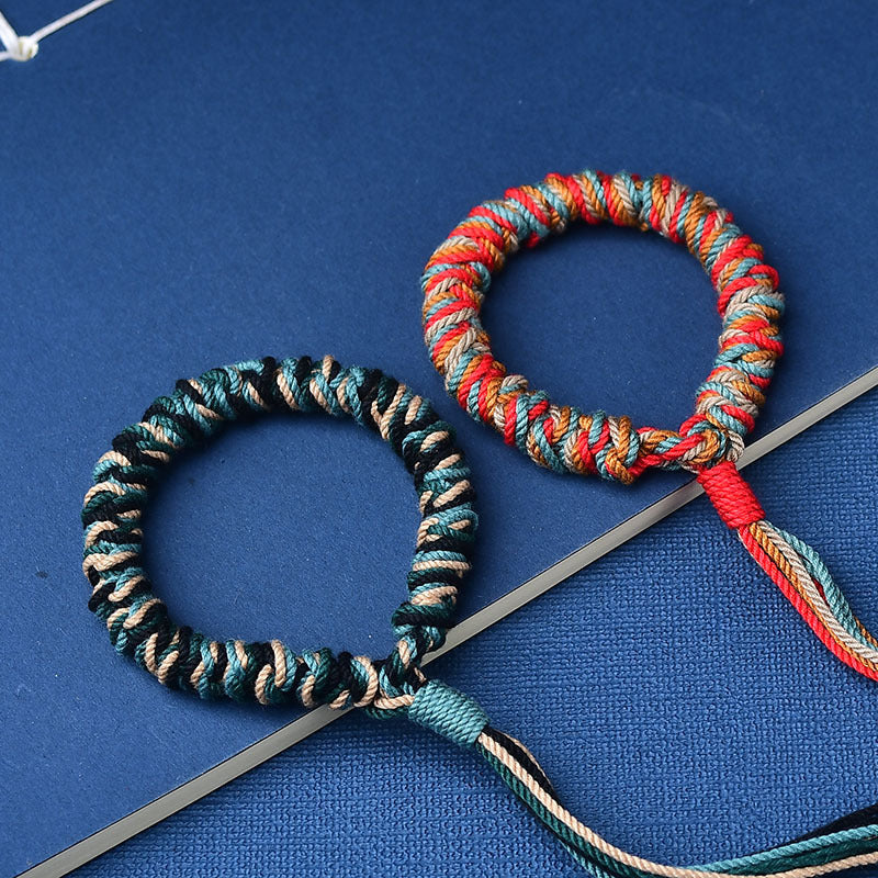 Tibetan Braided Snake Knot Bracelet – Women’s Protection & Blessing Cord