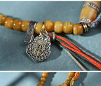Natural Camel Bone 108 Beads Mala Necklace with Zakhilam Ghau Box Pendant