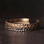 Tibetan Vintage Handmade Brass Cuff Bracelet Couple Jewelry for Spiritual Balance