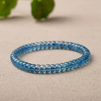 Natural Deep Blue Sapphire Straight-Cut Thin Slice Bracelet