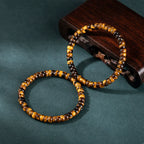 Natural Yellow Tiger’s Eye Precision Straight-Cut Thin Slice Bracelet
