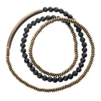 Multi-Layer Lava Stone & Brass Couple Bracelet for Grounding & Passion