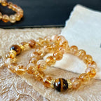 10MM Natural Citrine Crystal Bracelet Premium Tiger's Eye Bracelet for Wealth