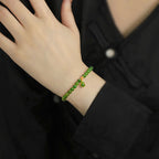 Natural A-Grade Hetian Green Jade Gourd Bracelet – Lucky Charm for Women