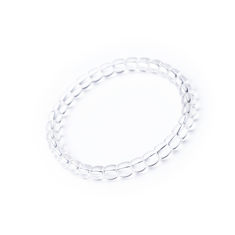 Natural White Crystal Precision-Cut Abacus Bead Bracelet - Unisex Design