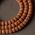 Natural Rudraksha Double Dragon Pattern 108 Mala Beads Prayer Beads