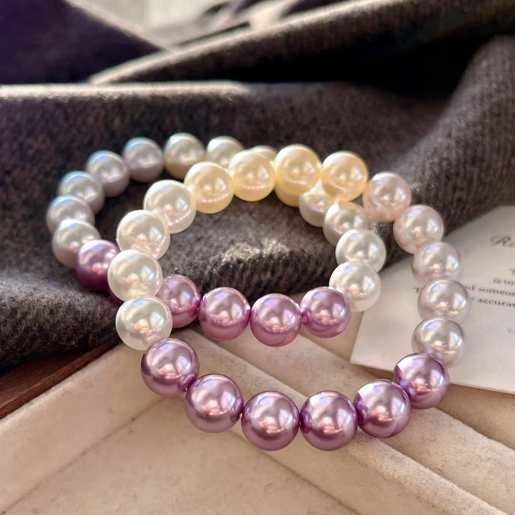 10mm High Quality Artificial Crystal Pearl Bracelet Gradient Color bracelet
