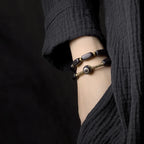Double-Layer Ebony Wood Bracelet for Protection, Strength & Wisdom