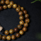 Argentine Aged Green Sandalwood Double Wrap Round Bead Bracelet for Women 8mm