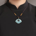 Natural Ice Blue Jadeite Ruyi Pendant – Genuine A-Grade Blue Water Jade for Protection, Blessings & Good Fortune