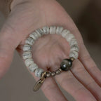 Tibetan Yak Bone & Golden Obsidian Bracelet with Brass Accents – For Strength & Protection