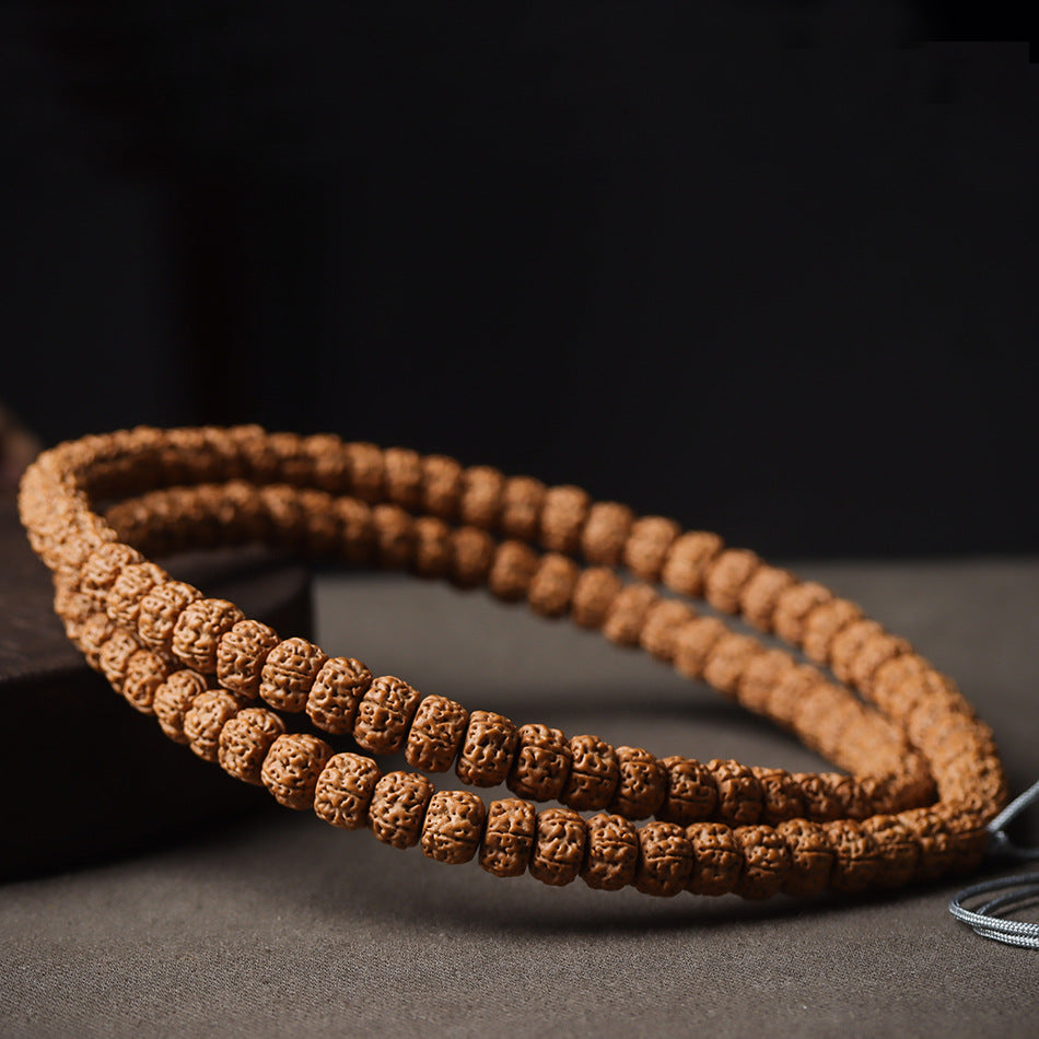 Tibetan Style Little Rudraksha 108 Mala Beads Bracelet