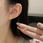 Women’s S925 Sterling Silver Asymmetric Wood Horse and Coin Stud Earrings – Year of the Horse