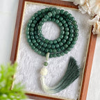 Natural Green Bodhi Seed Mala – 108 Beads for Meditation & Mindful Living
