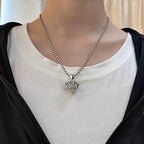 925 Sterling Silver Four Mythical Beasts Pyramid Pendant for Men