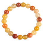 Natural Xinjiang Golden Silk Jade Round Bead Bracelet