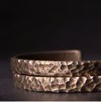 Tibetan Vintage Handmade Brass Cuff Bracelet Couple Jewelry for Spiritual Balance