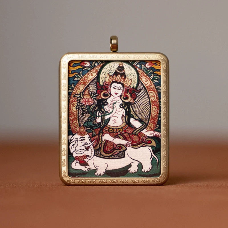 Tibetan Thangka  Amulet Talisman Pendant Necklace (35mm*45mm)