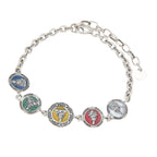 925 Sterling Silver Double-Sided Five Wealth Gods Bracelet