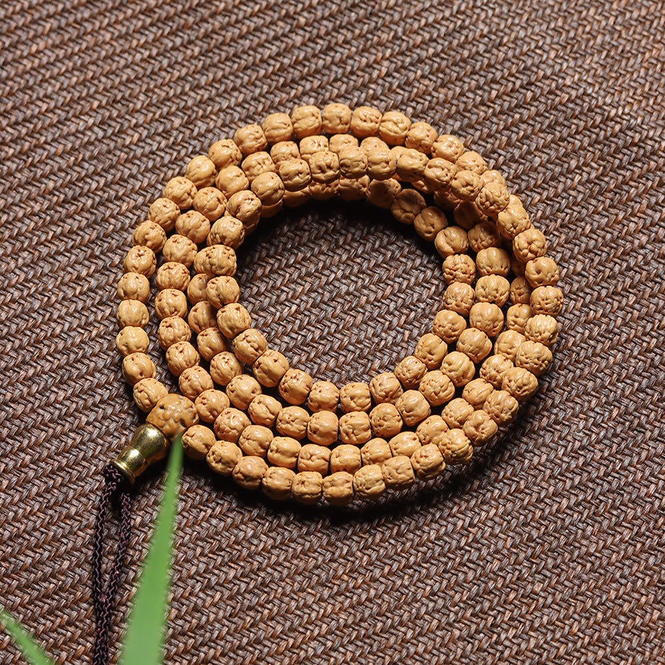 Premium Tibetan Buddha Hand Rudraksha Bodhi 108 Mala – Unisex Bracelet