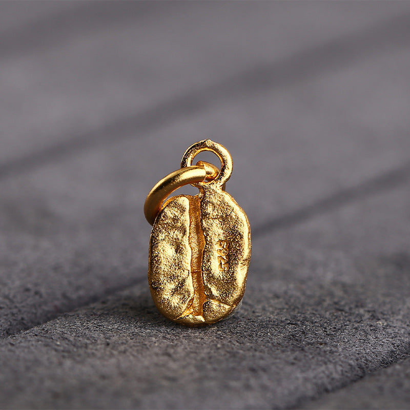 S925 Silver, Coffee Bean Gold Bean Silver Gold Plated DIY Jewelry Accessories