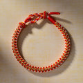 New Dragon Scale Braided Cord Bracelet with Peach Blossom Knot