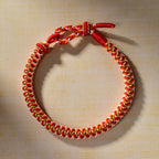 New Dragon Scale Braided Cord Bracelet with Peach Blossom Knot