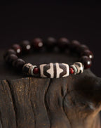 Red Sandalwood Beads Dzi Beads Bracelet