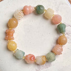 Lucky Multi-Treasure Bodhi Bead Bracelet – Hand-Carved Natural Bodhi