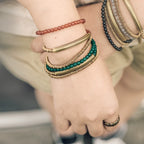 Tibetan Agate & Brass Multi-Layer Bracelet · Couple Jewelry for Grounding & Passion · 4 Colors Available