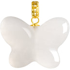 Natural Aged Hetian White Jade Butterfly Harmony Pendant for Women