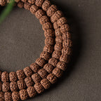 Natural Rudraksha Coiled Dragon Pattern 108 Mala Beads Prayer Beads