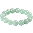 Natural Burmese A-Grade Jadeite Round Bead Bracelet – 13mm Beads, Spiritual Healing & Protection